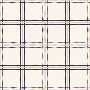 Navy Plaid Decor Tan Wallpaper Fabric, Spoonflower and | Home And