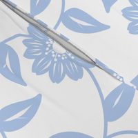 sky blue flowers in a white background - medium scale