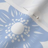 sky blue flowers in a white background - medium scale