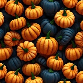 3d Black and Orange Pumpkins