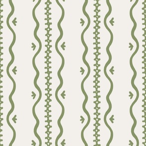 Lilah scalloped stripe green