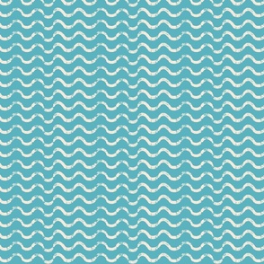 Moonstone blue teal horizontal waves, wavy stripes