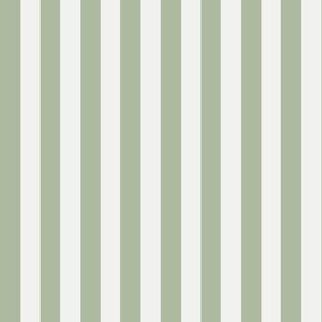 Scandi Stripes - Sage Green and White 1 - Vertical