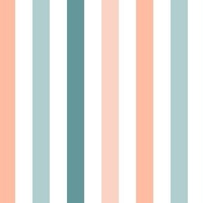 (small scale) summer stripes - pink/peach/blue - LAD23