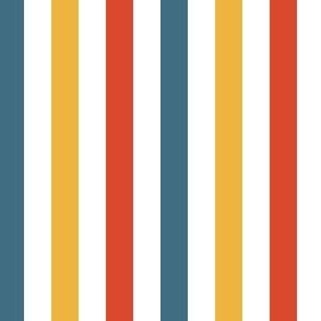 (small scale) summer stripes - cabana stripes - red/yellow/blue - LAD23