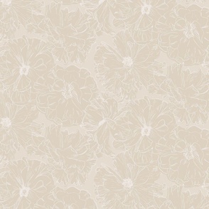 Romantic Roses Sand - White Lines Medium