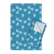 Maracaibo Island Flowers | Hawaii Floral Blue Turquois | Small Scale | non directional