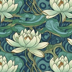 Art Nouveau Water Lillies