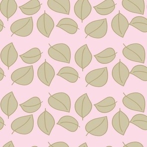 Stripes of Leaves on Pink