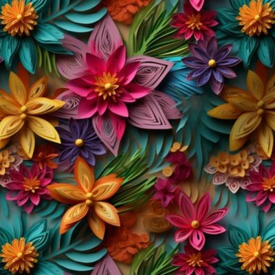 Quilled Tropical Flowers