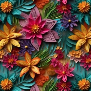 Quilled Tropical Flowers