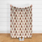 (small) Boho Pink Ombre Diamonds / Cheater Quilt in Terracotta, Cream, and Pinks / Faux Patchwork  / Diamond Tiles / see patterns in  Boho Pinks collections