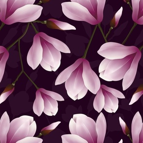 Violet botanicals magnolias - FABRIC