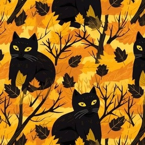 Black Cats and Fall Leaves