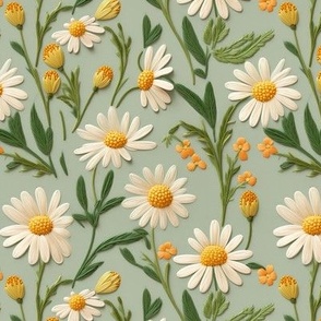 Embroidered Daisies