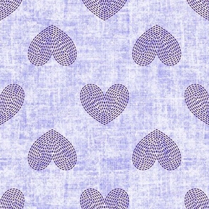 FAUX EMBROIDERY HEARTS • INDIGO//PERIWINKLE LINEN