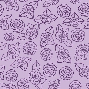 Dark Purple Roses on Lavender