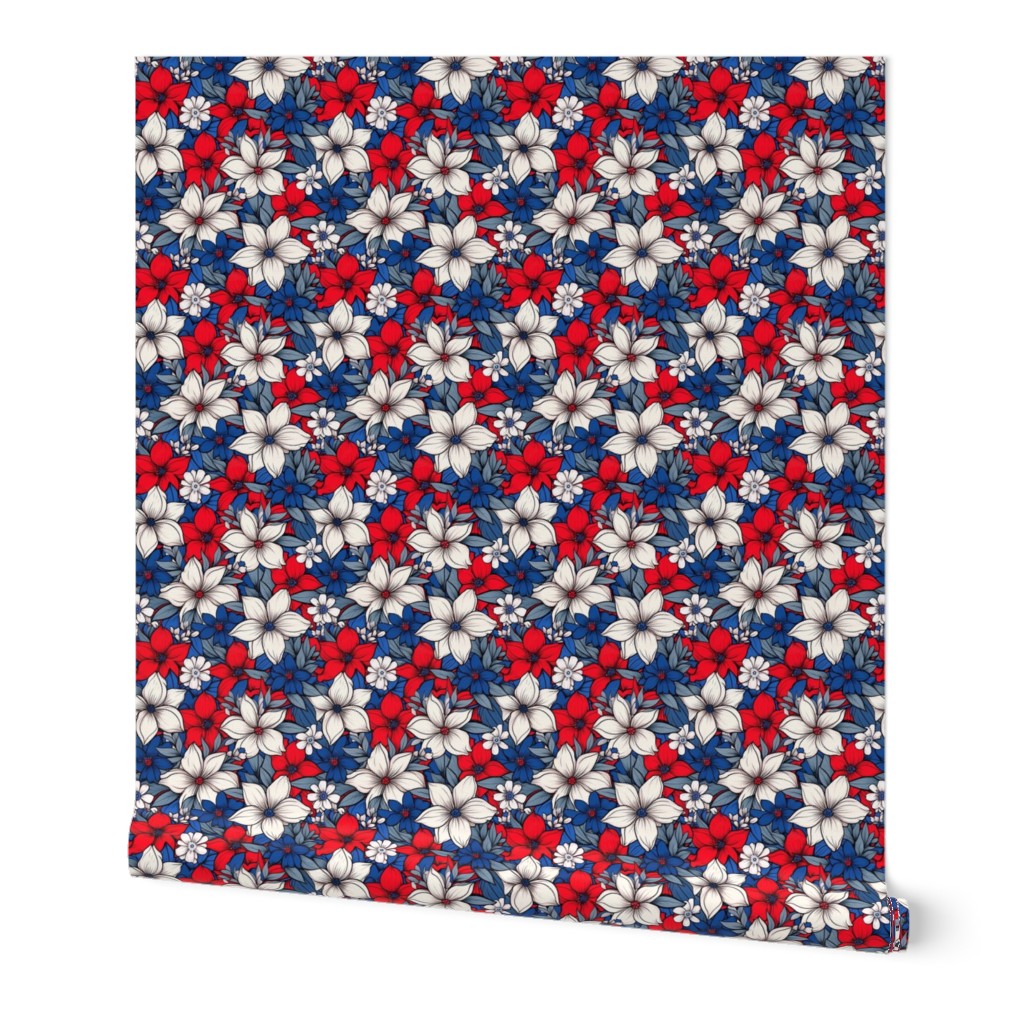 Red White and Blue Flowers