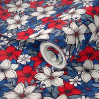 Red White and Blue Flowers