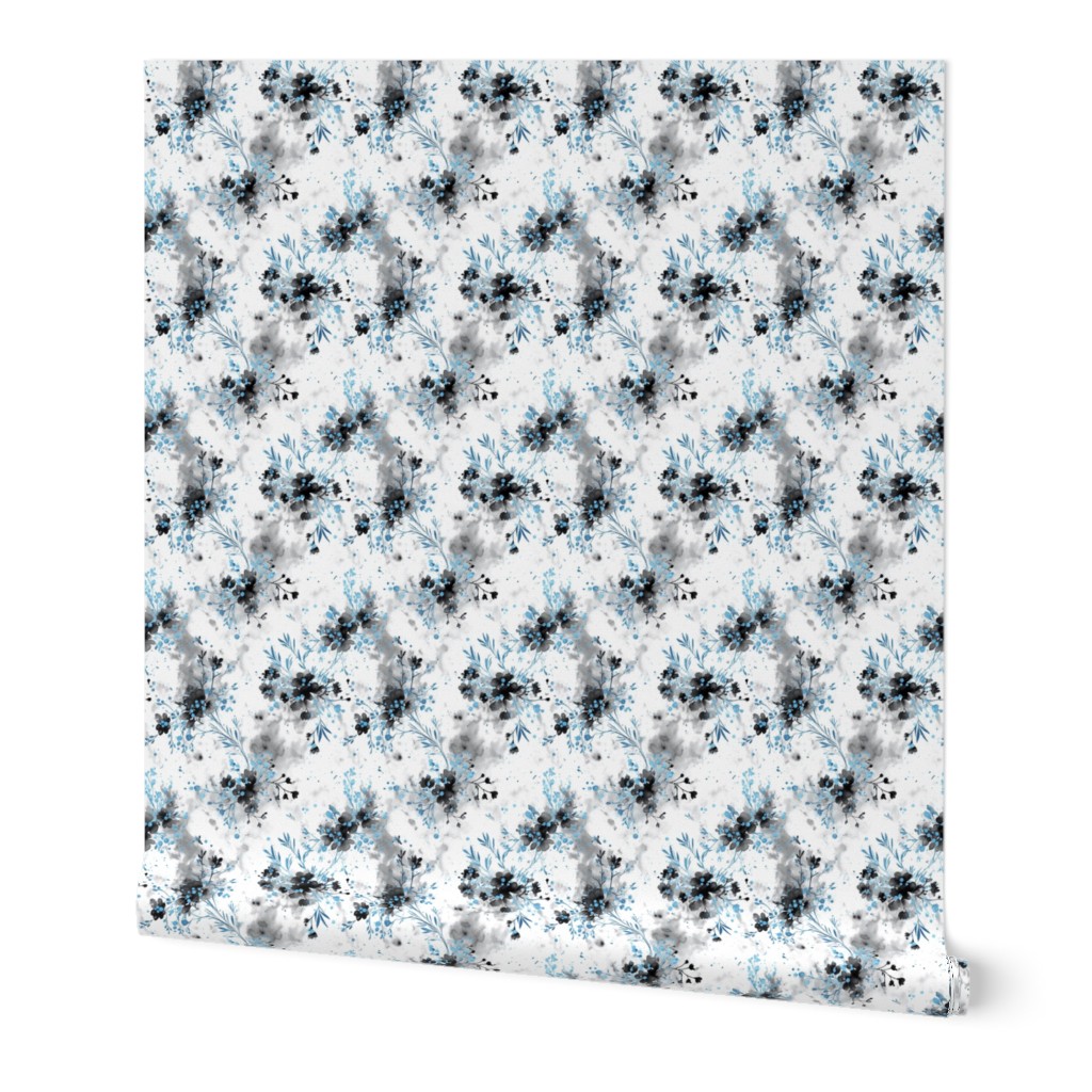 Blue Floral on Marble