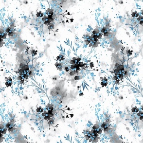 Blue Floral on Marble