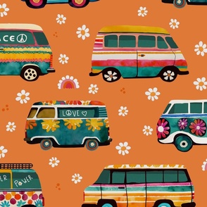 Hippie at Heart - Vans orange L