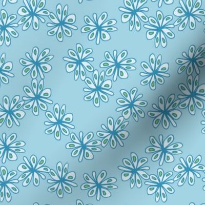 Groovy Flowers | Blue White