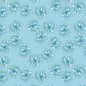 Groovy Flowers | Blue White