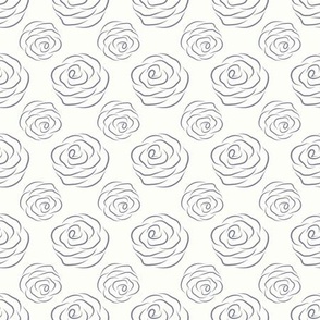 Line Art Roses in a Geometric Pattern on Creme