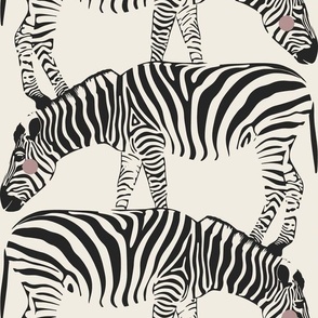 JUMBO baby zebra_creamy white, raisin black, dusty rose pink_baby animal wild safari nursery