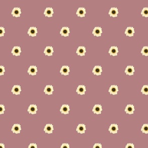 Winter Warm Deep Pink Sunflower Dots 