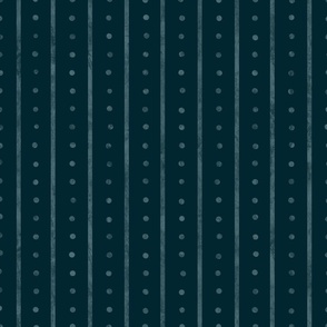 Vintage Dotty Stripe - Navy & Teal