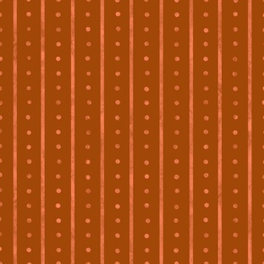 Vintage Dotty Stripe - Burnt Orange & Coral