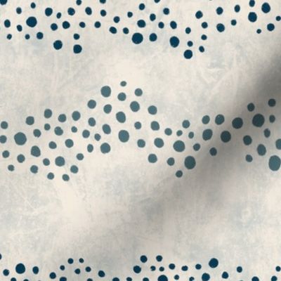 Sowing Seeds - Wavy Dotty Stripes - Navy & Teal