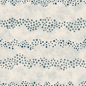 Sowing Seeds - Wavy Dotty Stripes - Navy & Teal