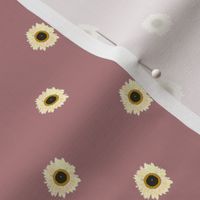 Small Winter Warm  Deep Pink Sunflower Dots