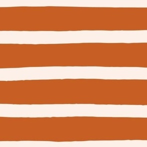 Stripes / big scale / beige rusty brown orange organic stripes pattern in a fall color palette