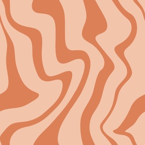 Retro Fusion: A Modern Abstract Swirl Peach Jumbo