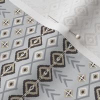 Geometric Abstract Fairisle Knit Pattern in Grey & Brown