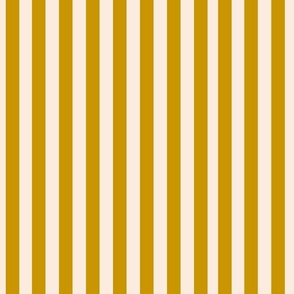 Large Vintage Gold Yellow and Rich Cream Stripe