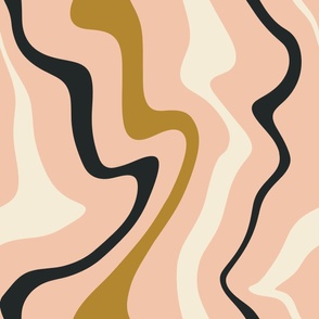Retro Fusion: A Modern Abstract Swirl Pink Black Gold Jumbo