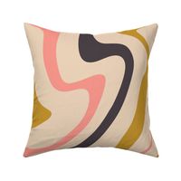 Retro Fusion: A Modern Abstract Swirl Pink Gold Black Jumbo