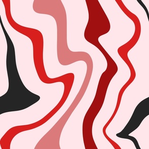 Retro Fusion: A Modern Abstract Swirl Black Red Pink Jumbo