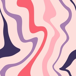 Retro Fusion: A Modern Abstract Swirl Pink Purple Jumbo