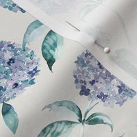 Magic Hydrangea floral watercolor Serenity Blue Micro