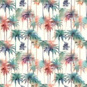 Rainbow Watercolor Palm Trees 20