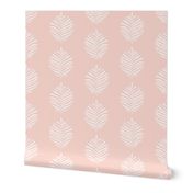 Palm Frond Leaf leaves White on Creole Pastel Pink