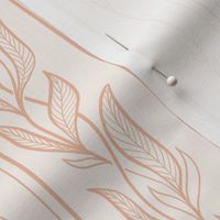 Leaves and stripes, pastel peach 
