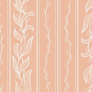 Leaves and stripes, peach
