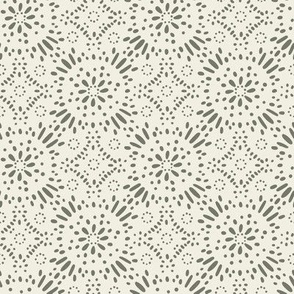doodle tile_creamy white, limed ash green_hand drawn